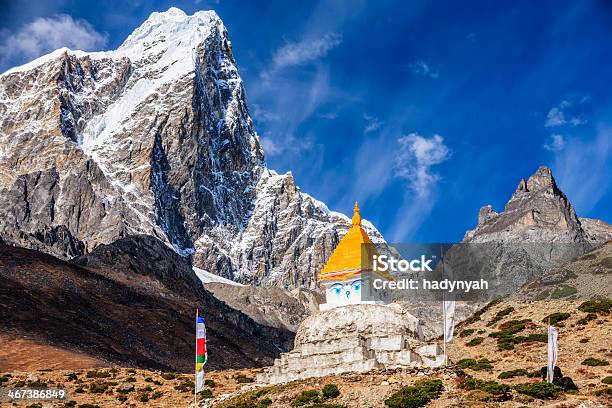 Himalayas Landscape Lonely Stupa On The Trail To Everest Stock Photo - Download Image Now