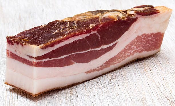 Pezzo di pancetta - foto stock