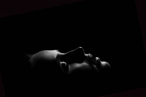 frau profil - eyes closed sleeping women human face stock-fotos und bilder