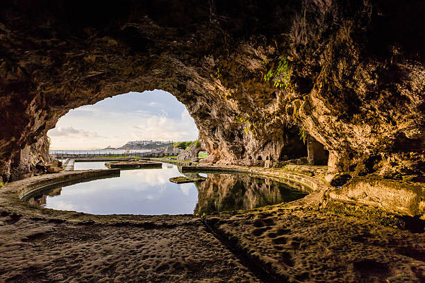 ruins of Tiberius villa in Sperlonga, Lazio, Italy stock photo