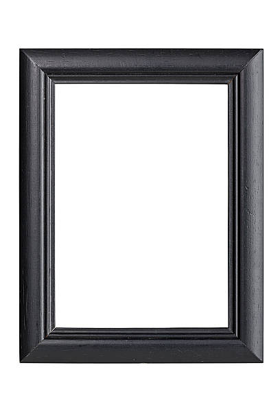 istock black wooden picture frame, isolated on white 467395098