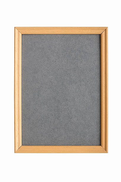 istock simple wooden picture frame with gray cardboard matte 467395120