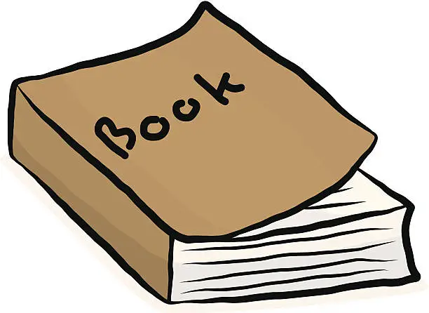Vector illustration of brown book cartoon