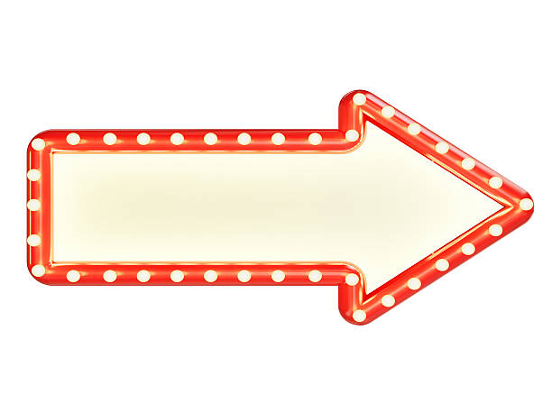 istock red marque arrow sign with blank space and light bulbs 467395876