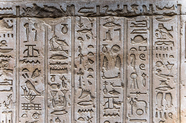 istock Ancient well preserved original Egyptian hieroglyphs 467398926