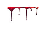 istock Dripping blood isolated on white 467402414