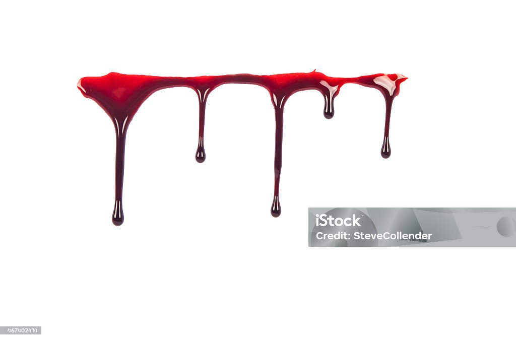 Dripping blood isolated on white Blood Stock Photo