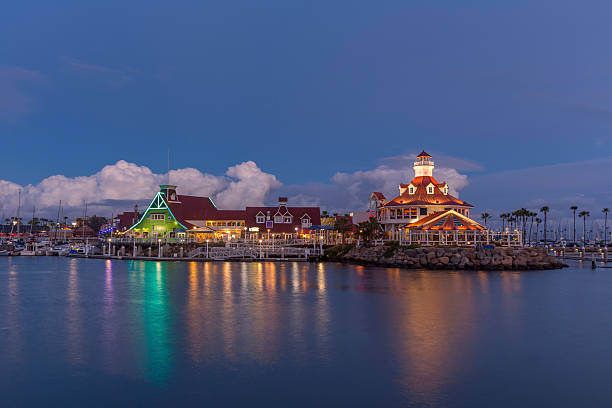 istock Long Beach Shoreline Village blue hour 467403272
