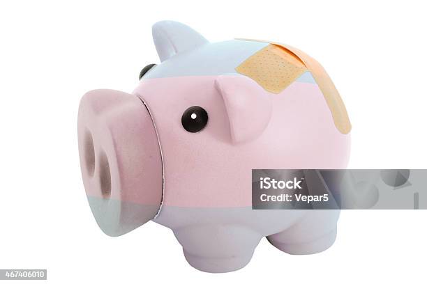 Closed Piggy Rich Bank In Flag Colors Of Argentina Stock Photo - Download Image Now - 2015, Airtight, Anxiety