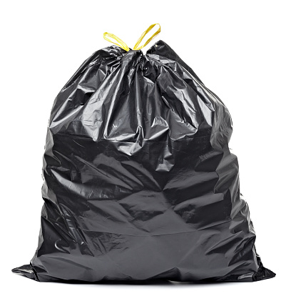 close up of a garbage bag on white background with clipping pathclose up of a garbage bag on white background with clipping path