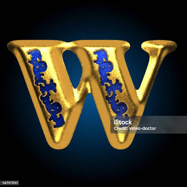 Vector Golden Letter W Stock Illustration - Download Image Now - Abstract, Alphabet, Art