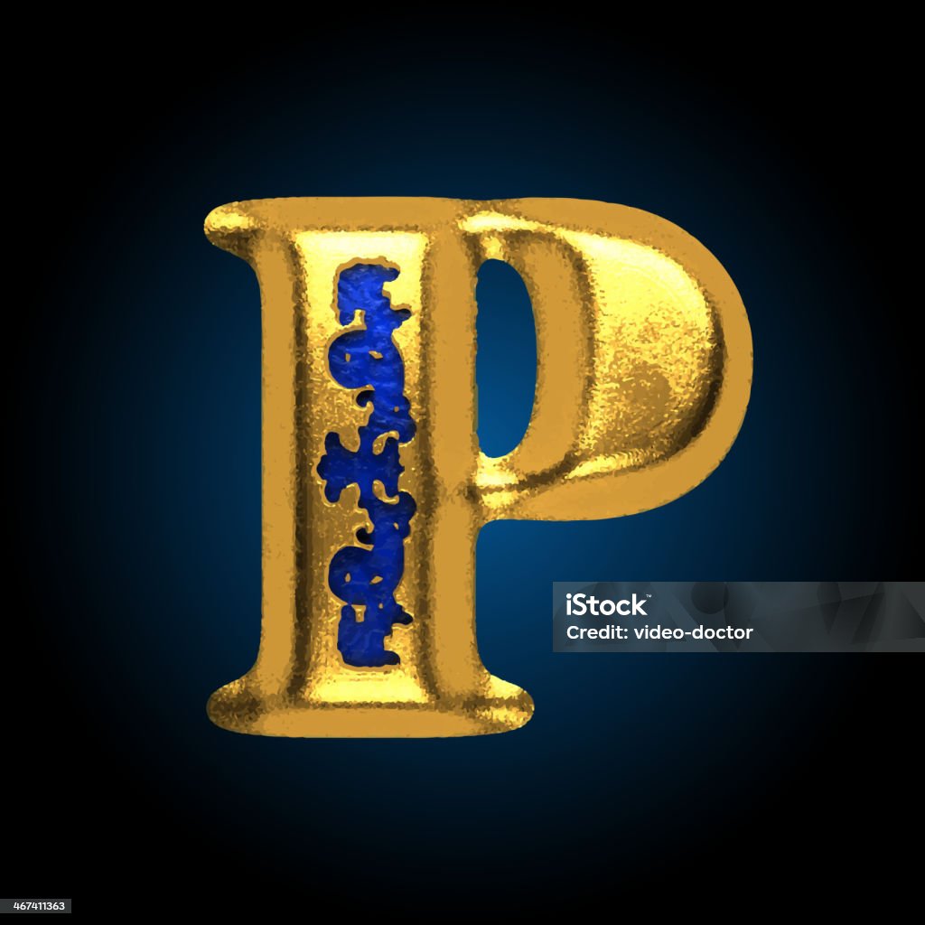 Vector Golden Letter P Stock Illustration - Download Image Now ...
