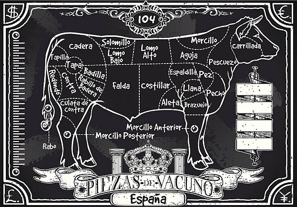 istock Vintage Blackboard of Spanish Cut of Beef 467414845