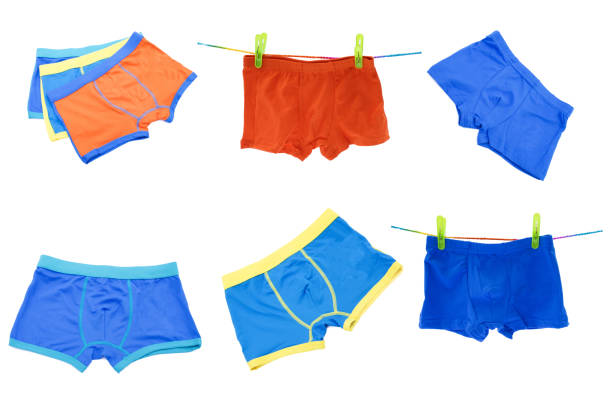 istock Children's swimming shorts isolated on white background. 467416846