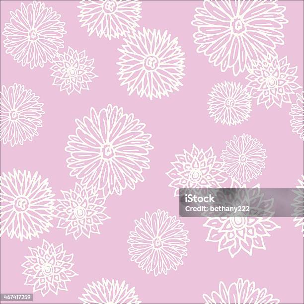 White Flowers On Pink Seamless Repeating Random Placement Pattern Stock ...