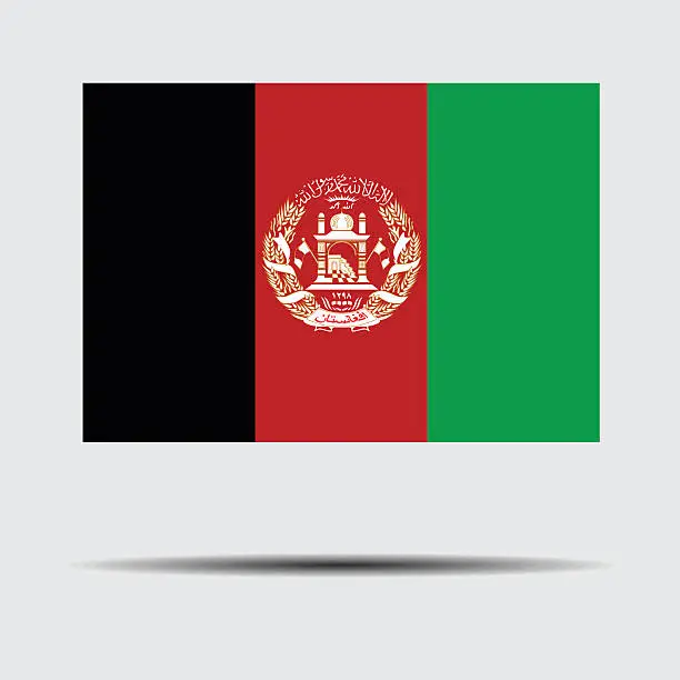 Vector illustration of National flag of Afghanistan