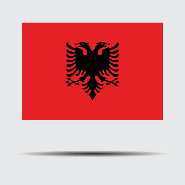 Vector illustration of National flag of Albania