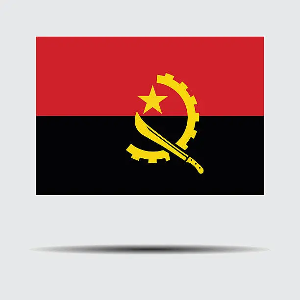 Vector illustration of National flag of Angola