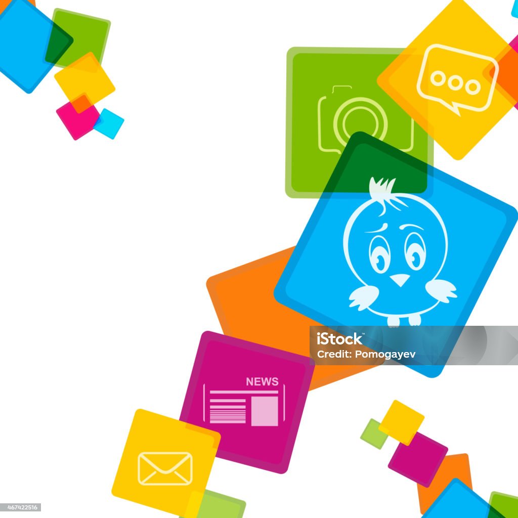 Social network background with empty space for text Social network background with empty space for text and colorful cube shapes. 2015 stock vector