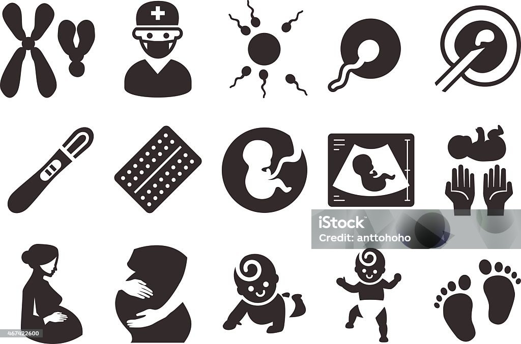 Stock Vector Illustration: Pregnancy icons Icon stock vector