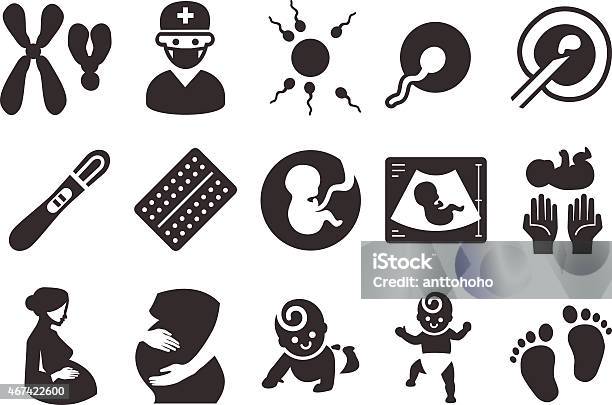 Stock Vector Illustration Pregnancy Icons Stock Illustration - Download Image Now - Icon, Pregnant, Baby - Human Age