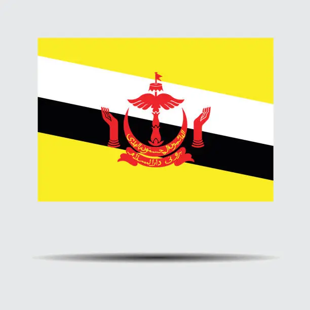 Vector illustration of National flag of Brunei