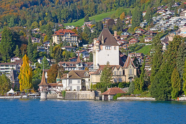 озеро thun - berne switzerland thun jungfrau стоковые фото и изображения