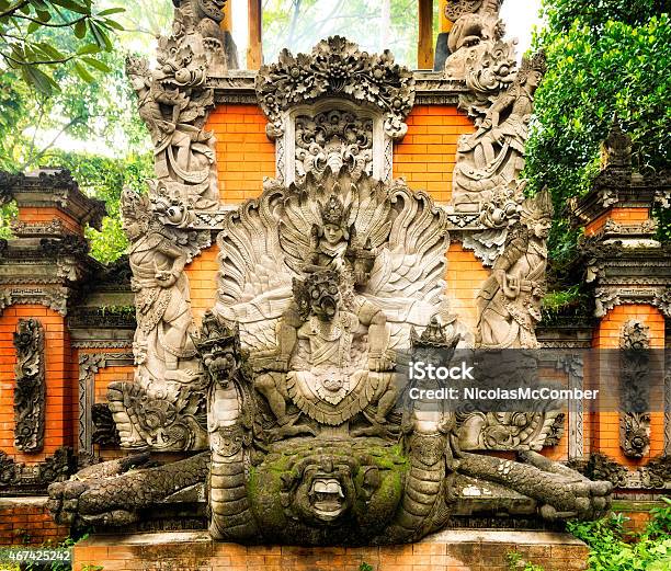 Hindu Statue Of Vishnu Riding Garuda And A Glorious Turtle Stock Photo - Download Image Now