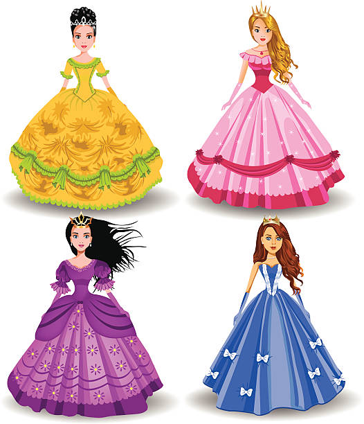 ilustraciones, imágenes clip art, dibujos animados e iconos de stock de cuento de hadas princesses doll - reina carnaval