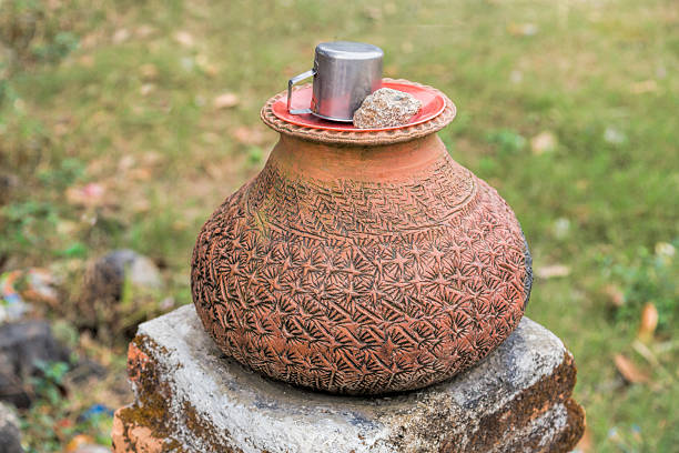 istock Earthenware pot for water in Myanmar village. 467425948