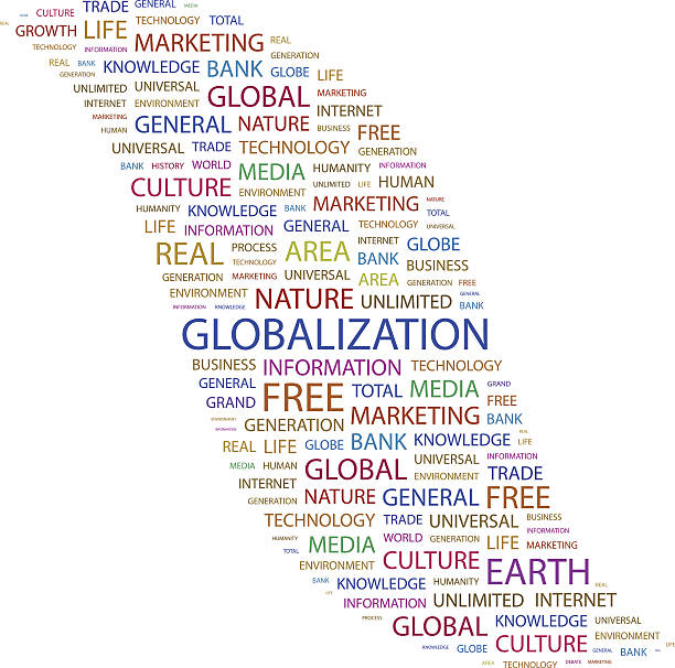 Globalization Word Map 20+ Globe With Countries In Word Cloud Stock Photos, Pictures & Royalty ...
