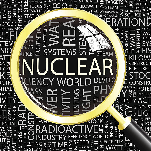 핵. - nuclear power station construction uranium energy stock illustrations