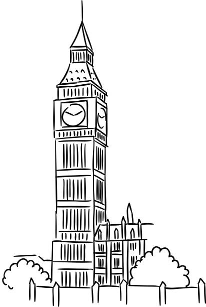 ilustrações de stock, clip art, desenhos animados e ícones de big ben em londres - local landmark international landmark middle ages tower of london