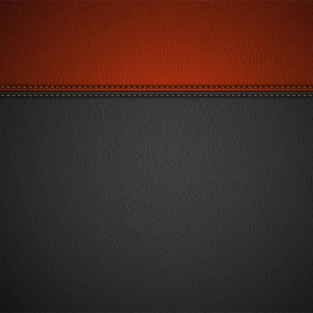 leather texture background with stitched red stripe - 皮革 幅插畫檔、美工圖案、卡通及圖標