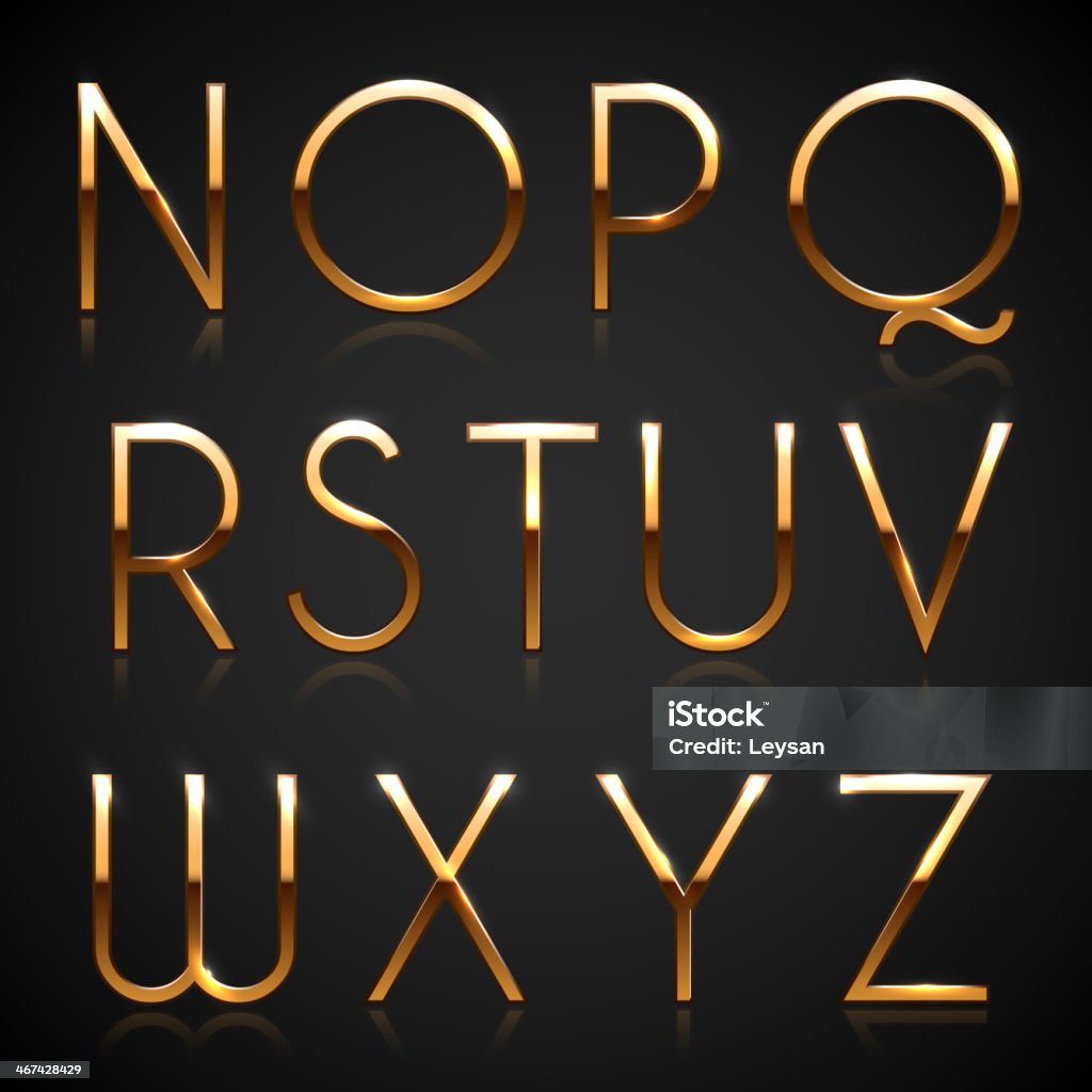 Golden Color Characters Golden Characters Collection 2 Part Stock Illustration - Download Image ...