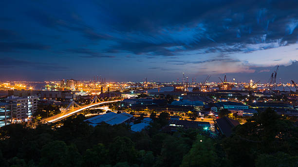 Jurong Island, Singapore during Dusk stock photo