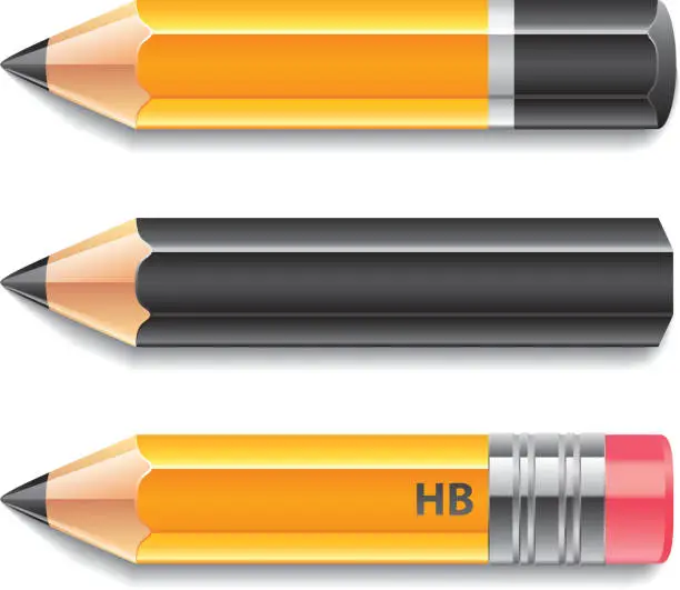 Vector illustration of Three pencils vector illustration