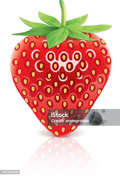 Strawberry Isolated On White Vector Stock Illustration - Download Image Now - Berry Fruit, Clip Art, Desert Area