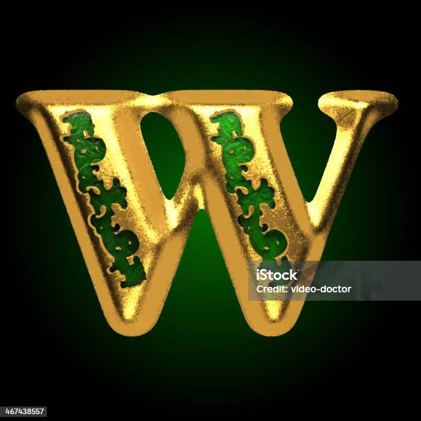 Vector Golden Letter W Stock Illustration - Download Image Now - Abstract, Alphabet, Art