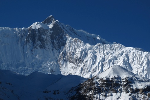 Khangsar Kang, high mountain of the Annapurna Range, Nepal.