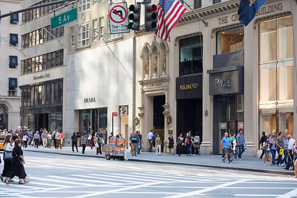 Luxury Shopping on 5th Avenue in New York City, USA stock photo