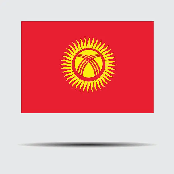 Vector illustration of National flag of Kyrgyzstan