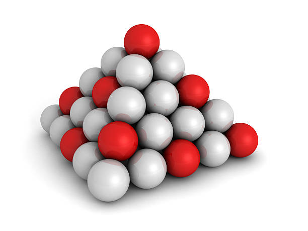istock Pyramid Of Red And White Spheres. Business Concept 467444314