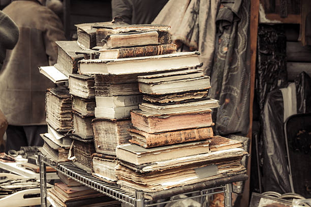 istock Ancient books at a flea market. 467448344
