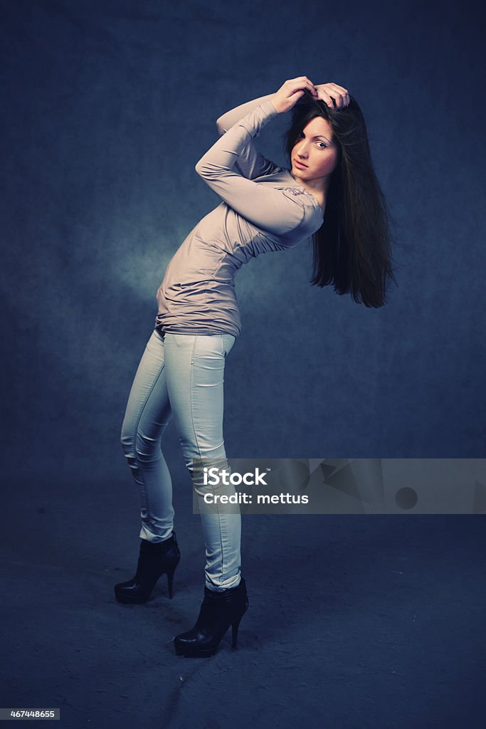 pretty brunette pretty brunette smiling, colorized shot 18-19 Years Stock Photo