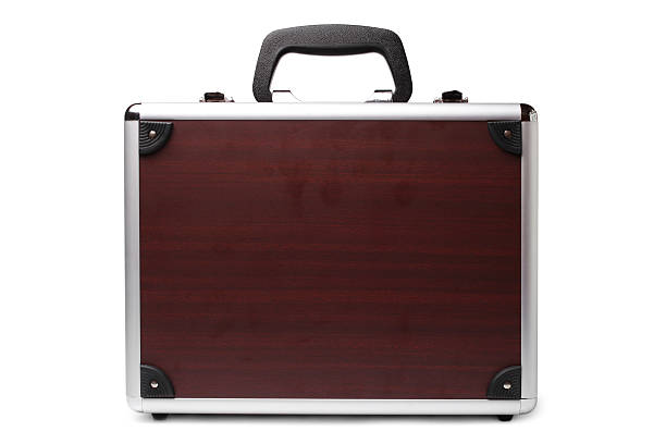 istock Wooden padded aluminum briefcase 467448696