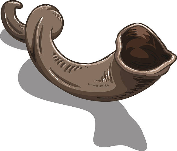 Shofar Horn For Yom Kippur vector art illustration