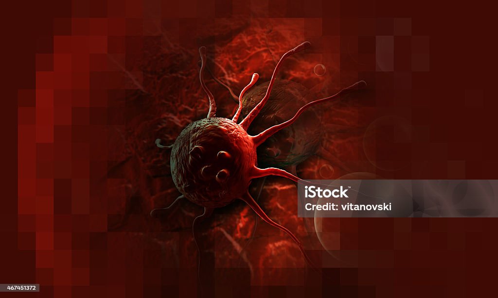 Microscopic view of a cancer cell cancer cell made in 3d software 2015 Stock Photo