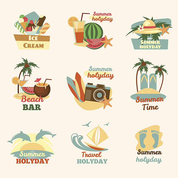 Retro beach emblems