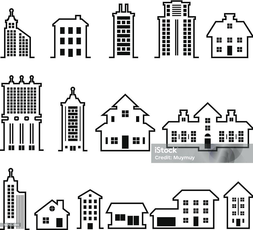 Building Vector Set Building Vector Stock Illustration - Download Image Now - Apartment ...